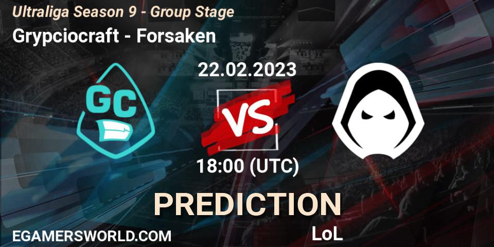 Prognose für das Spiel Szaty Bobra VS Forsaken. 01.03.23. LoL - Ultraliga Season 9 - Group Stage