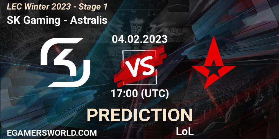 Prognose für das Spiel SK Gaming VS Astralis. 04.02.23. LoL - LEC Winter 2023 - Stage 1