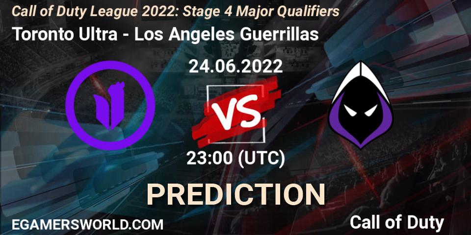 Prognose für das Spiel Toronto Ultra VS Los Angeles Guerrillas. 24.06.22. Call of Duty - Call of Duty League 2022: Stage 4