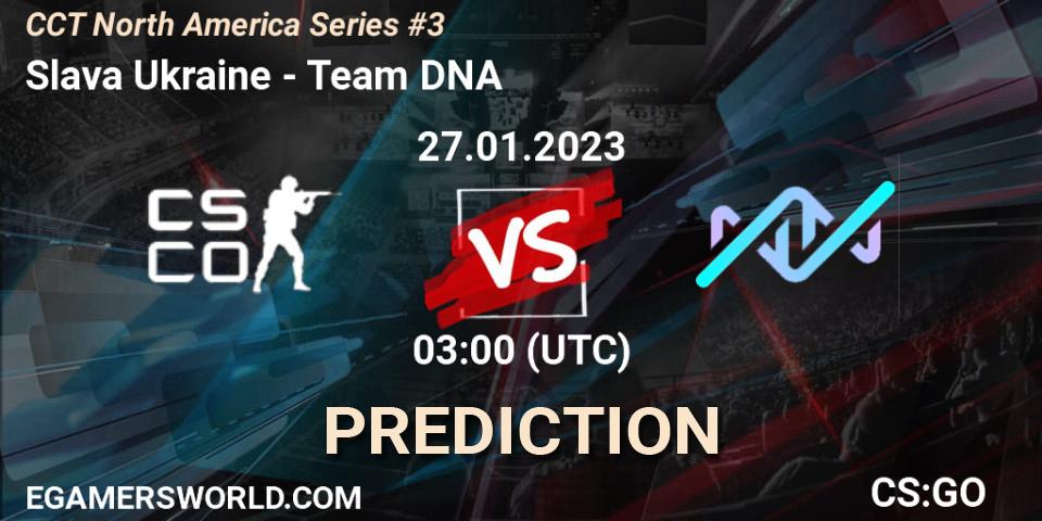 Prognose für das Spiel Slava Ukraine VS Team DNA. 28.01.23. CS2 (CS:GO) - CCT North America Series #3