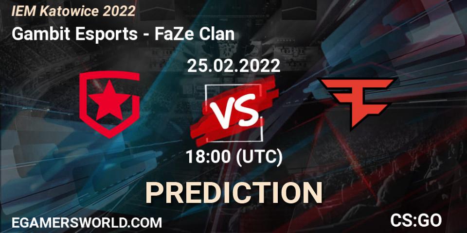 Prognose für das Spiel Gambit Esports VS FaZe Clan. 25.02.22. CS2 (CS:GO) - IEM Katowice 2022