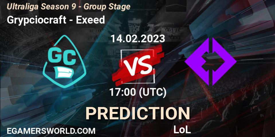 Prognose für das Spiel Grypciocraft VS Exeed. 14.02.23. LoL - Ultraliga Season 9 - Group Stage