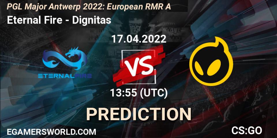 Prognose für das Spiel Eternal Fire VS Dignitas. 17.04.22. CS2 (CS:GO) - PGL Major Antwerp 2022: European RMR A