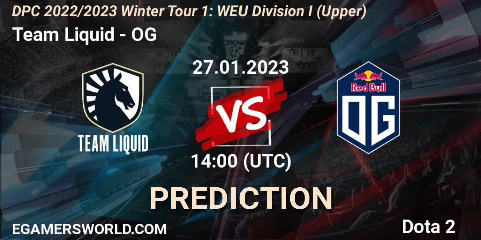 Prognose für das Spiel Team Liquid VS OG. 27.01.23. Dota 2 - DPC 2022/2023 Winter Tour 1: WEU Division I (Upper)