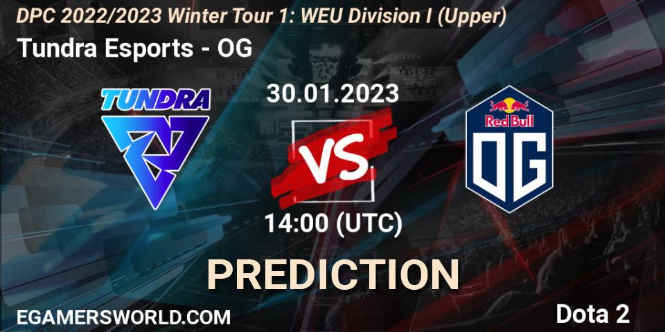 Prognose für das Spiel Tundra Esports VS OG. 30.01.23. Dota 2 - DPC 2022/2023 Winter Tour 1: WEU Division I (Upper)