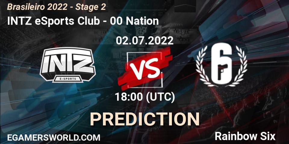 Prognose für das Spiel INTZ eSports Club VS 00 Nation. 02.07.22. Rainbow Six - Brasileirão 2022 - Stage 2