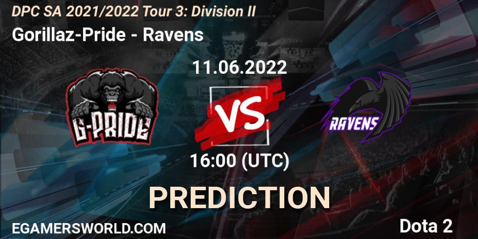 Prognose für das Spiel Gorillaz-Pride VS Ravens. 11.06.22. Dota 2 - DPC SA 2021/2022 Tour 3: Division II