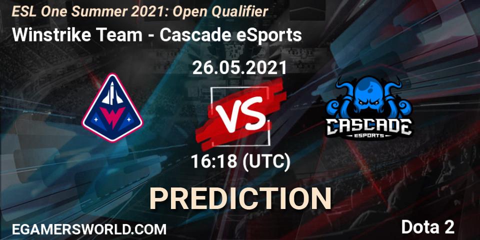 Prognose für das Spiel Winstrike Team VS Cascade eSports. 26.05.21. Dota 2 - ESL One Summer 2021: Open Qualifier