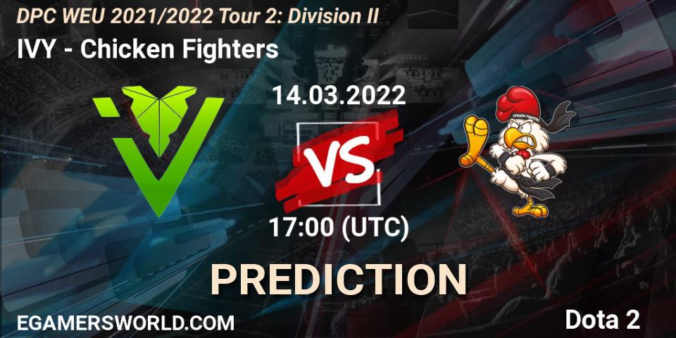 Prognose für das Spiel IVY VS Chicken Fighters. 14.03.22. Dota 2 - DPC 2021/2022 Tour 2: WEU Division II (Lower) - DreamLeague Season 17