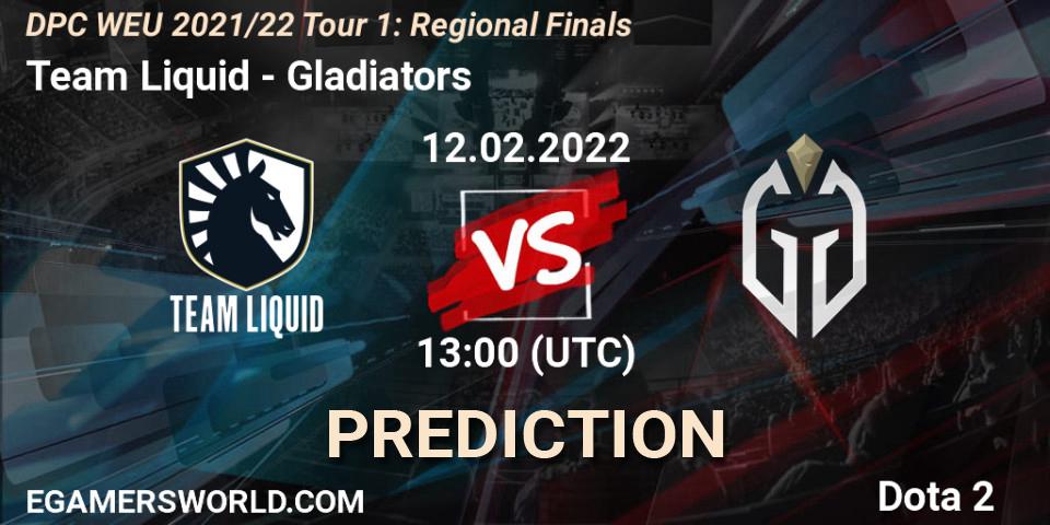 Prognose für das Spiel Team Liquid VS Gladiators. 12.02.22. Dota 2 - DPC WEU 2021/22 Tour 1: Regional Finals
