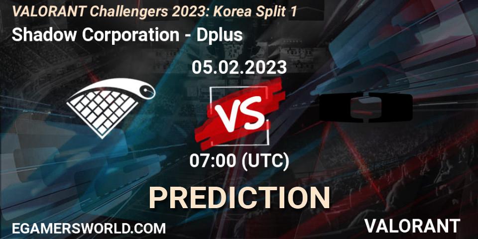 Prognose für das Spiel Shadow Corporation VS Dplus. 05.02.23. VALORANT - VALORANT Challengers 2023: Korea Split 1