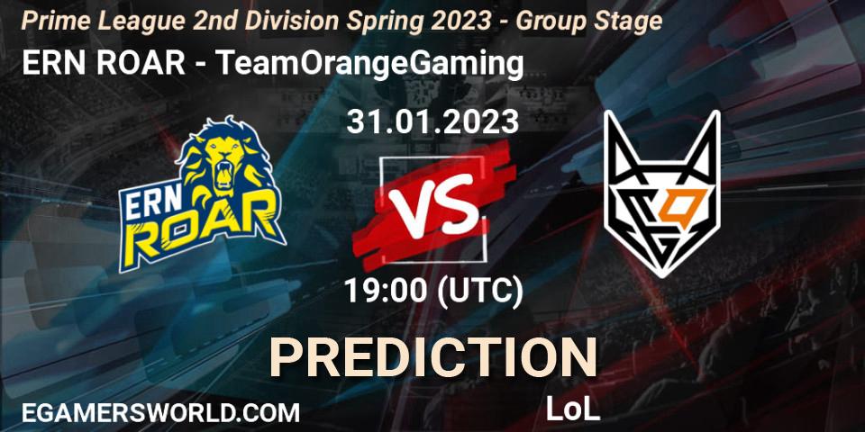 Prognose für das Spiel ERN ROAR VS TeamOrangeGaming. 31.01.23. LoL - Prime League 2nd Division Spring 2023 - Group Stage
