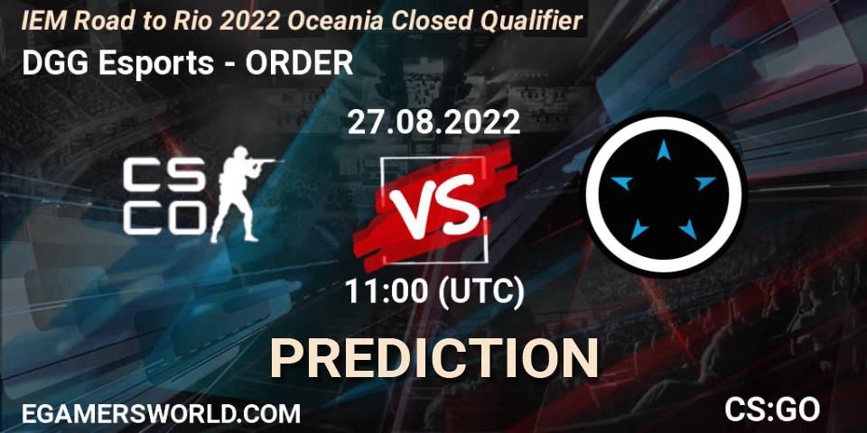 Prognose für das Spiel DGG Esports VS ORDER. 27.08.22. CS2 (CS:GO) - IEM Road to Rio 2022 Oceania Closed Qualifier