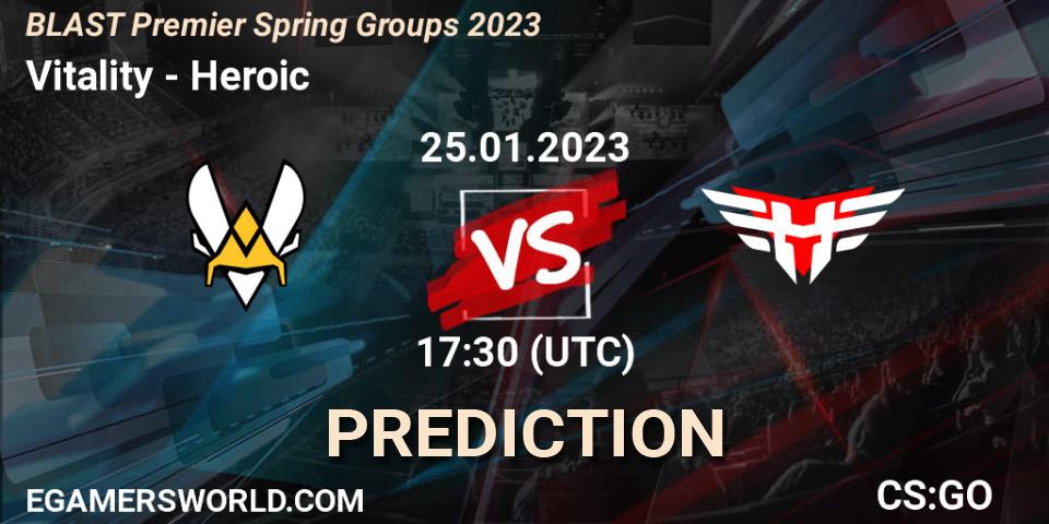 Prognose für das Spiel Vitality VS Heroic. 25.01.23. CS2 (CS:GO) - BLAST Premier Spring Groups 2023