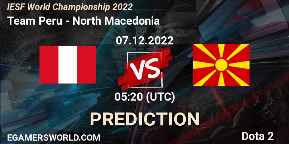Prognose für das Spiel Team Peru VS North Macedonia. 07.12.22. Dota 2 - IESF World Championship 2022 
