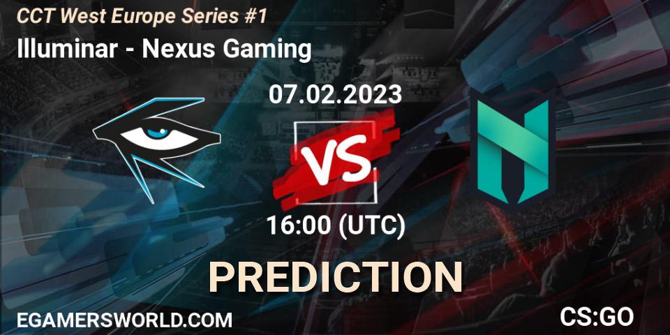 Prognose für das Spiel Illuminar VS Nexus Gaming. 07.02.23. CS2 (CS:GO) - CCT West Europe Series #1