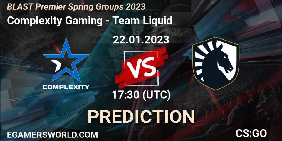 Prognose für das Spiel Complexity Gaming VS Team Liquid. 22.01.23. CS2 (CS:GO) - BLAST Premier Spring Groups 2023