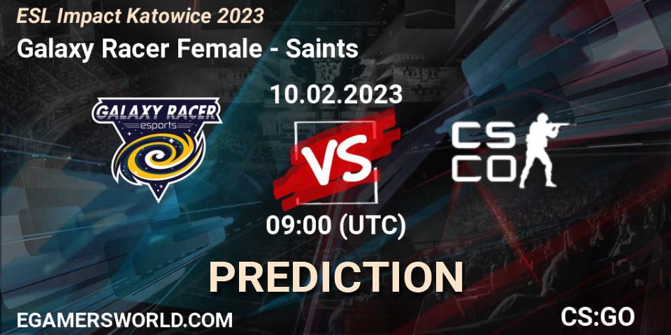 Prognose für das Spiel Galaxy Racer Female VS Saints. 10.02.23. CS2 (CS:GO) - ESL Impact Katowice 2023