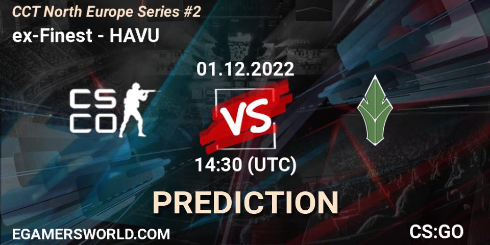 Prognose für das Spiel ex-Finest VS HAVU. 01.12.22. CS2 (CS:GO) - CCT North Europe Series #2