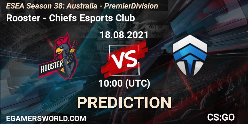 Prognose für das Spiel Rooster VS Chiefs Esports Club. 18.08.21. CS2 (CS:GO) - ESEA Season 38: Australia - Premier Division