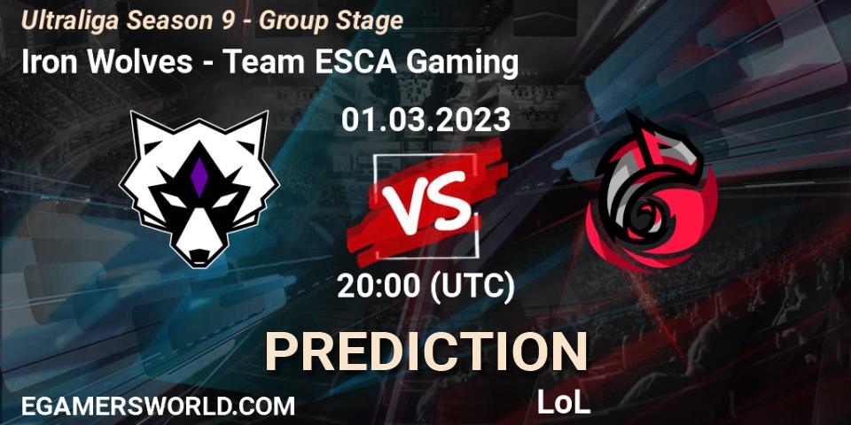 Prognose für das Spiel Iron Wolves VS Team ESCA Gaming. 01.03.23. LoL - Ultraliga Season 9 - Group Stage