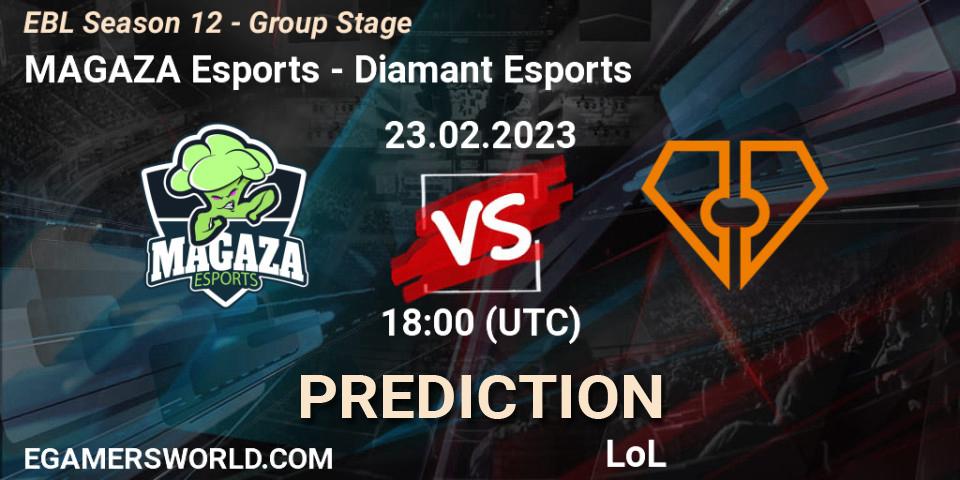 Prognose für das Spiel MAGAZA Esports VS Diamant Esports. 23.02.23. LoL - EBL Season 12 - Group Stage