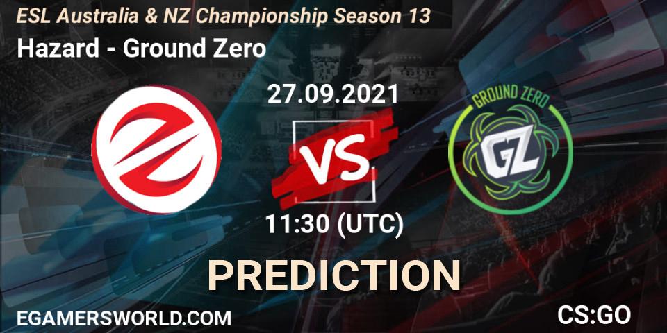 Prognose für das Spiel Hazard VS Ground Zero. 27.09.21. CS2 (CS:GO) - ESL Australia & NZ Championship Season 13