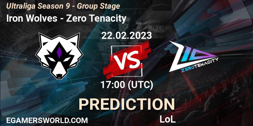 Prognose für das Spiel Iron Wolves VS Zero Tenacity. 27.02.23. LoL - Ultraliga Season 9 - Group Stage