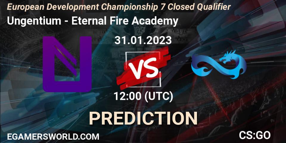 Prognose für das Spiel Ungentium VS Eternal Fire Academy. 31.01.23. CS2 (CS:GO) - European Development Championship 7 Closed Qualifier