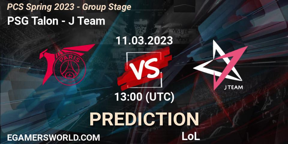 Prognose für das Spiel PSG Talon VS J Team. 19.02.23. LoL - PCS Spring 2023 - Group Stage