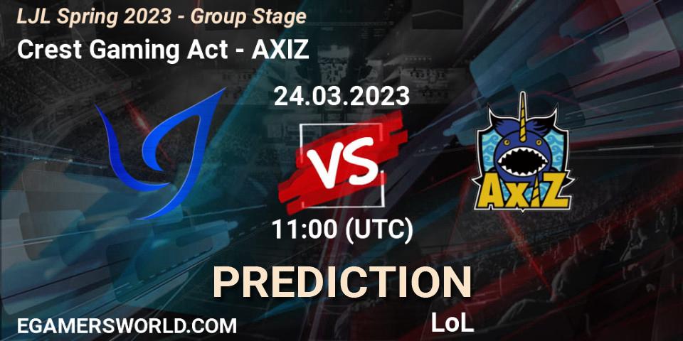 Prognose für das Spiel Crest Gaming Act VS AXIZ. 24.03.23. LoL - LJL Spring 2023 - Group Stage