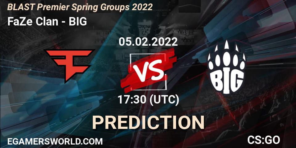 Prognose für das Spiel FaZe Clan VS BIG. 05.02.22. CS2 (CS:GO) - BLAST Premier Spring Groups 2022