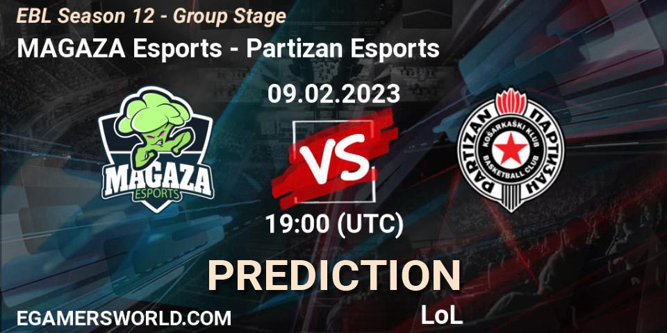 Prognose für das Spiel MAGAZA Esports VS Partizan Esports. 09.02.23. LoL - EBL Season 12 - Group Stage