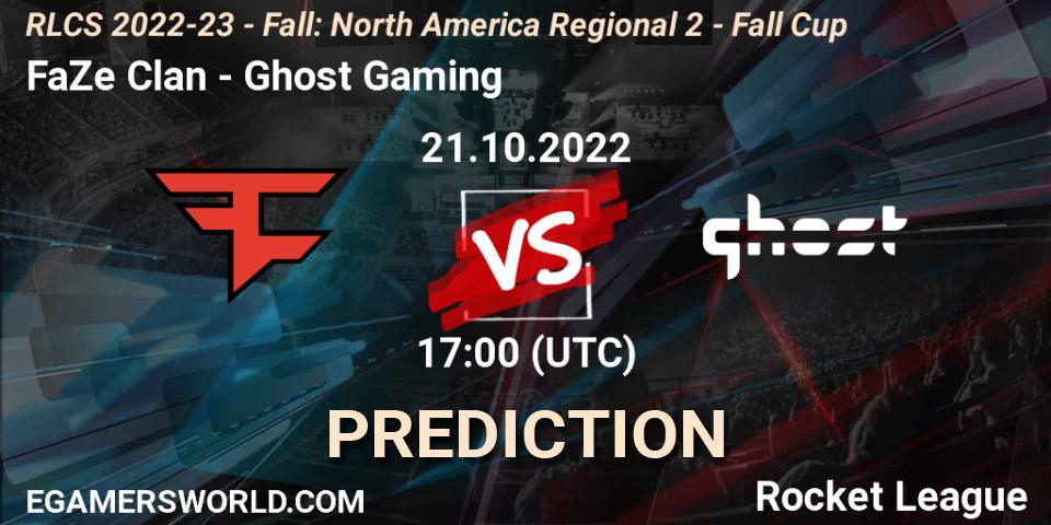 Prognose für das Spiel FaZe Clan VS Ghost Gaming. 21.10.22. Rocket League - RLCS 2022-23 - Fall: North America Regional 2 - Fall Cup