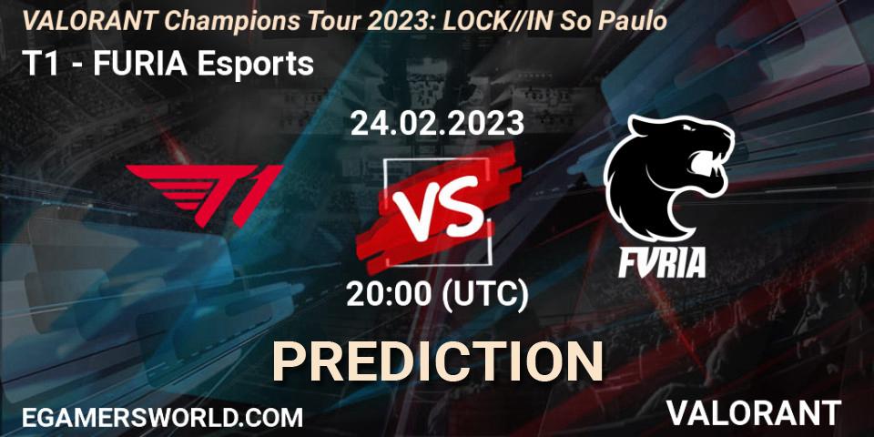 Prognose für das Spiel T1 VS FURIA Esports. 24.02.23. VALORANT - VALORANT Champions Tour 2023: LOCK//IN São Paulo