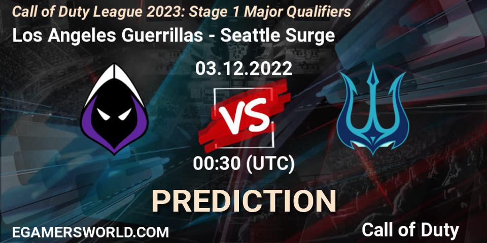 Prognose für das Spiel Los Angeles Guerrillas VS Seattle Surge. 03.12.22. Call of Duty - Call of Duty League 2023: Stage 1 Major Qualifiers