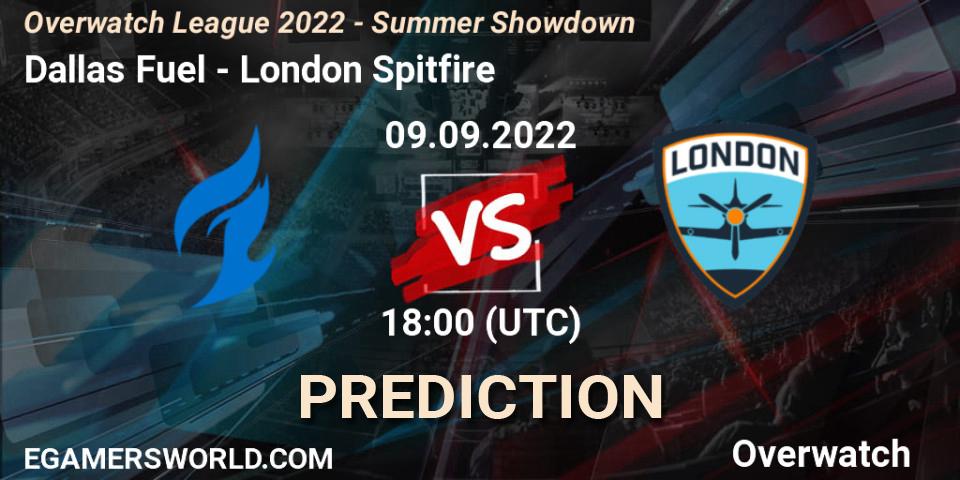 Prognose für das Spiel Dallas Fuel VS London Spitfire. 09.09.22. Overwatch - Overwatch League 2022 - Summer Showdown