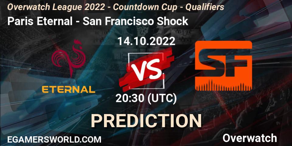 Prognose für das Spiel Paris Eternal VS San Francisco Shock. 14.10.22. Overwatch - Overwatch League 2022 - Countdown Cup - Qualifiers