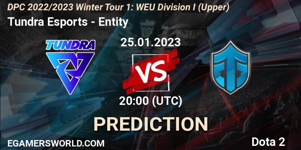 Prognose für das Spiel Tundra Esports VS Entity. 25.01.23. Dota 2 - DPC 2022/2023 Winter Tour 1: WEU Division I (Upper)