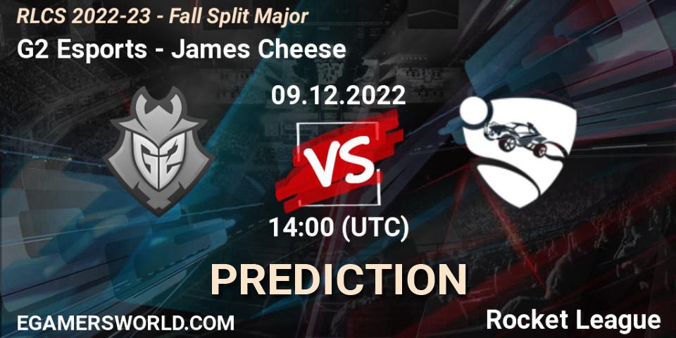 Prognose für das Spiel G2 Esports VS James Cheese. 09.12.22. Rocket League - RLCS 2022-23 - Fall Split Major