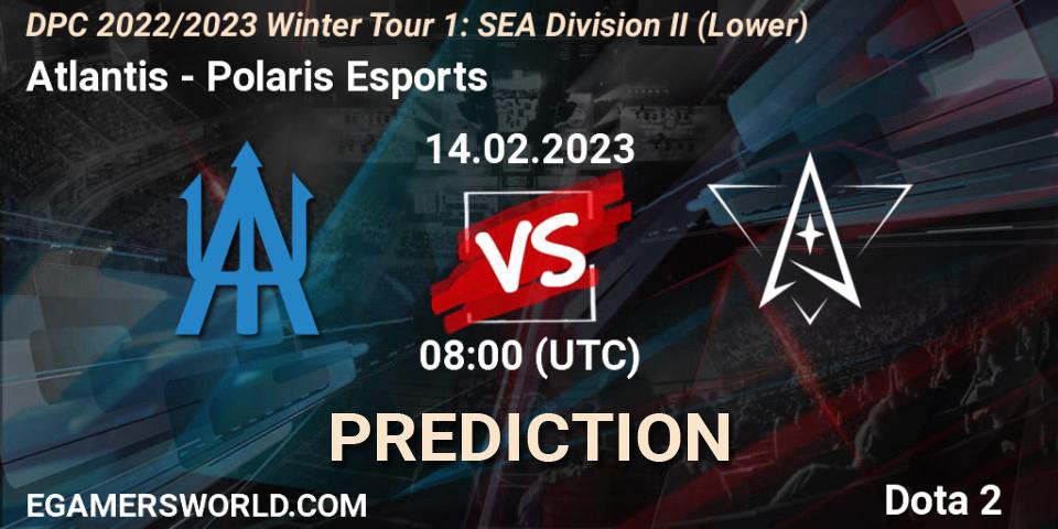 Prognose für das Spiel Atlantis VS Polaris Esports. 15.02.23. Dota 2 - DPC 2022/2023 Winter Tour 1: SEA Division II (Lower)