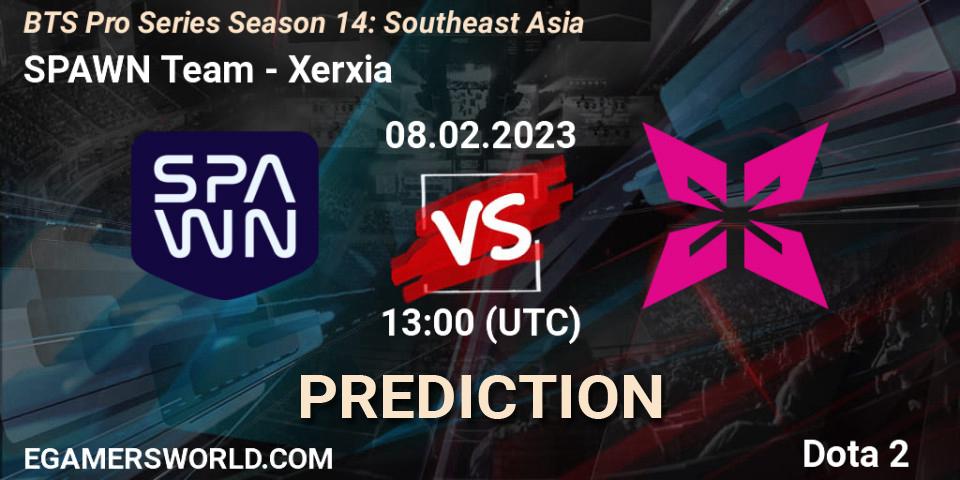 Prognose für das Spiel SPAWN Team VS Xerxia. 09.02.23. Dota 2 - BTS Pro Series Season 14: Southeast Asia