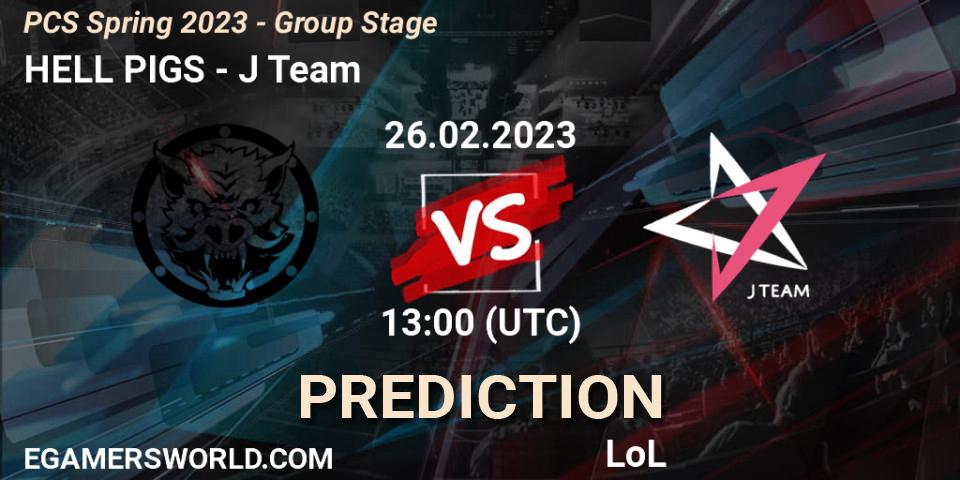 Prognose für das Spiel HELL PIGS VS J Team. 10.02.23. LoL - PCS Spring 2023 - Group Stage