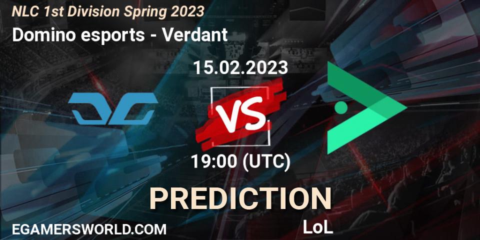 Prognose für das Spiel Domino esports VS Verdant. 15.02.23. LoL - NLC 1st Division Spring 2023