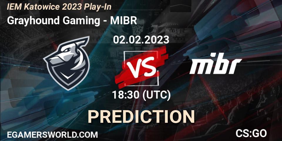 Prognose für das Spiel Grayhound Gaming VS MIBR. 02.02.23. CS2 (CS:GO) - IEM Katowice 2023 Play-In
