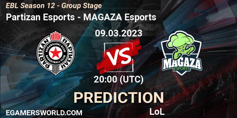 Prognose für das Spiel Partizan Esports VS MAGAZA Esports. 09.03.23. LoL - EBL Season 12 - Group Stage