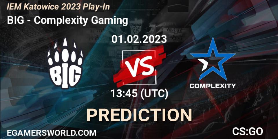 Prognose für das Spiel BIG VS Complexity Gaming. 01.02.23. CS2 (CS:GO) - IEM Katowice 2023 Play-In