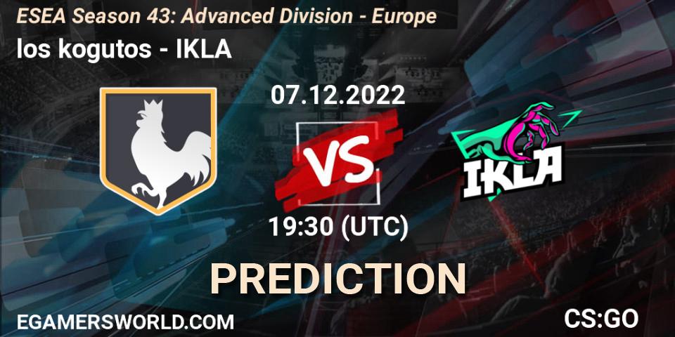 Prognose für das Spiel los kogutos VS IKLA. 08.12.22. CS2 (CS:GO) - ESEA Season 43: Advanced Division - Europe