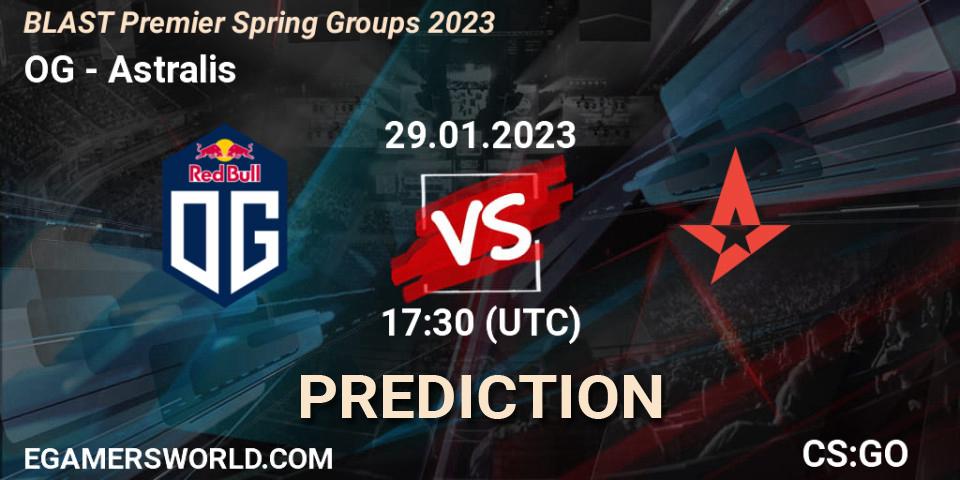 Prognose für das Spiel OG VS Astralis. 29.01.23. CS2 (CS:GO) - BLAST Premier Spring Groups 2023