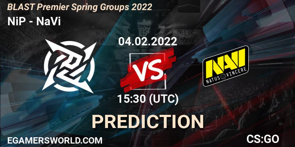 Prognose für das Spiel NiP VS NaVi. 04.02.22. CS2 (CS:GO) - BLAST Premier Spring Groups 2022
